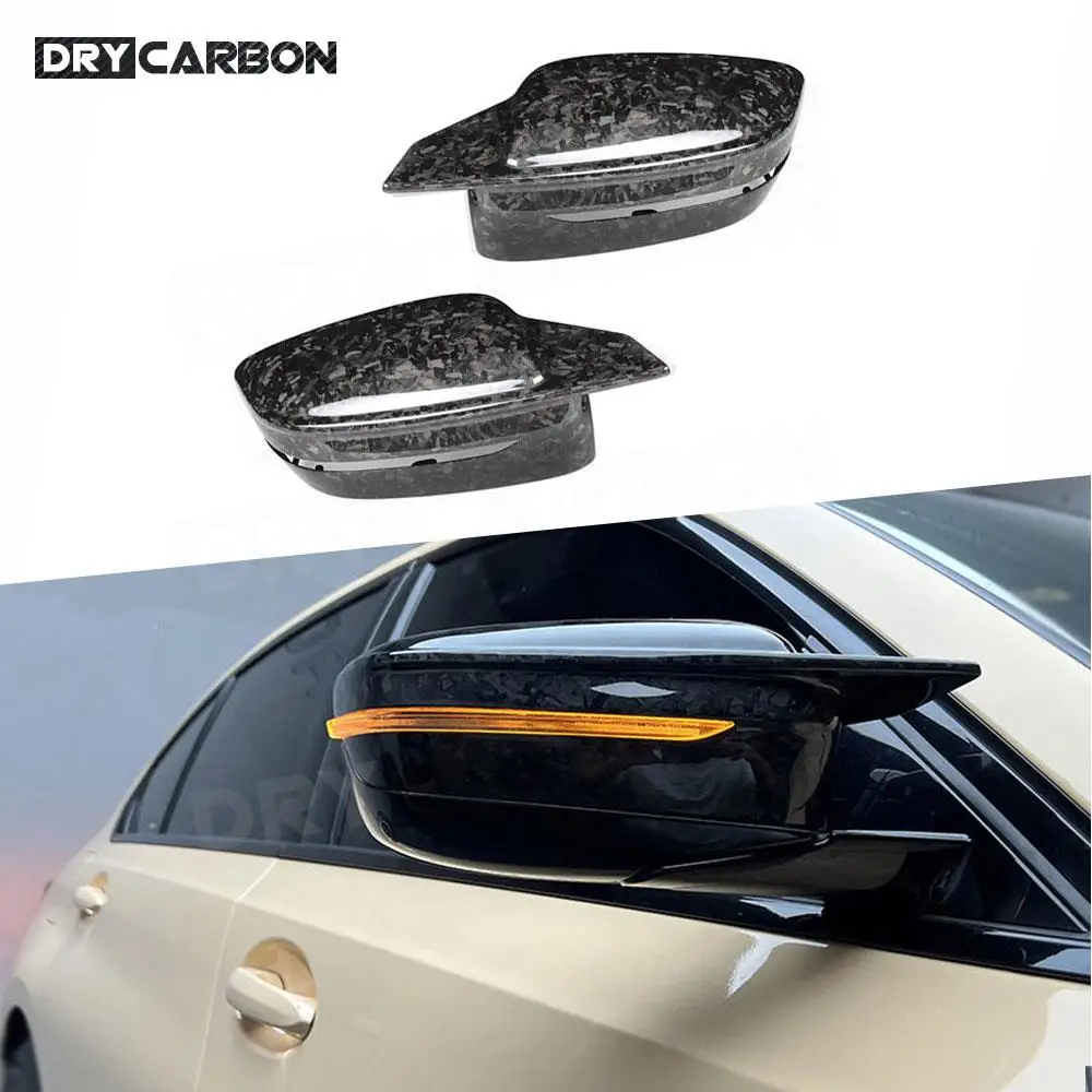 

Боковая крышка зеркала заднего вида из кованого углеродного волокна, накладки на автомобильный комплект, аксессуары для BMW 8 серии G14 G15 G16 2019-2022