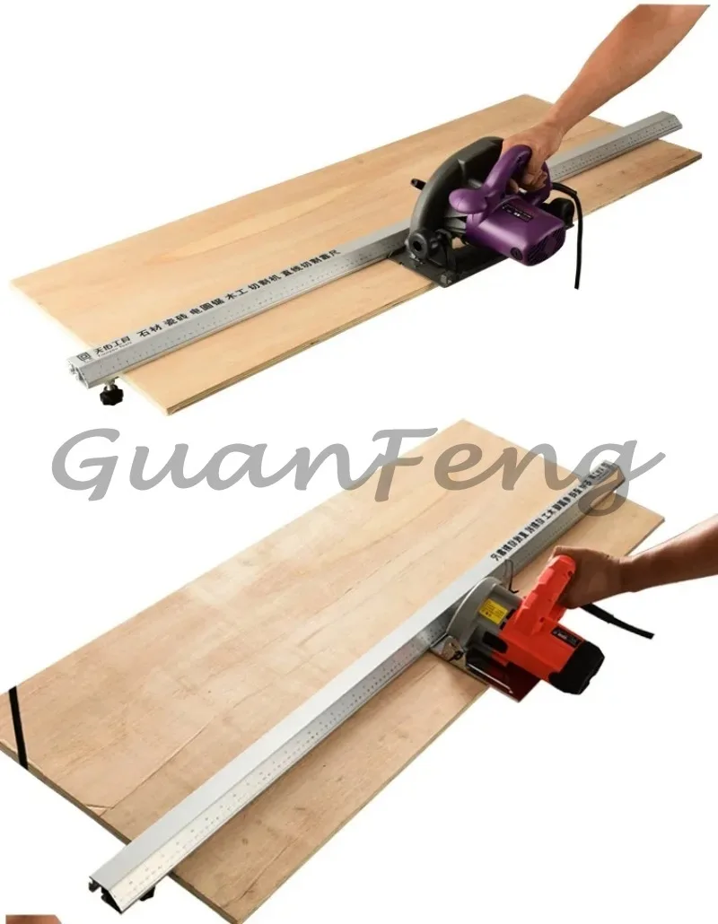 Heavy‑Duty 135cm Three‑in‑One Cutting Guide Ruler, 45‑Degree Chamfer Locator Fixture for Hand‑Held Electric Circular Saw