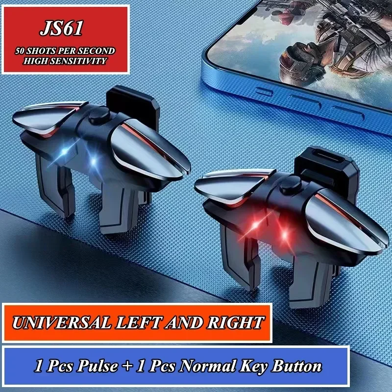 JS61 6 Vinger Mobiele Telefoon Gaming Trigger Voor Pubg Game Controller Gamepad Joystick Doel Schieten L1R1 Key Button Voor Ios android