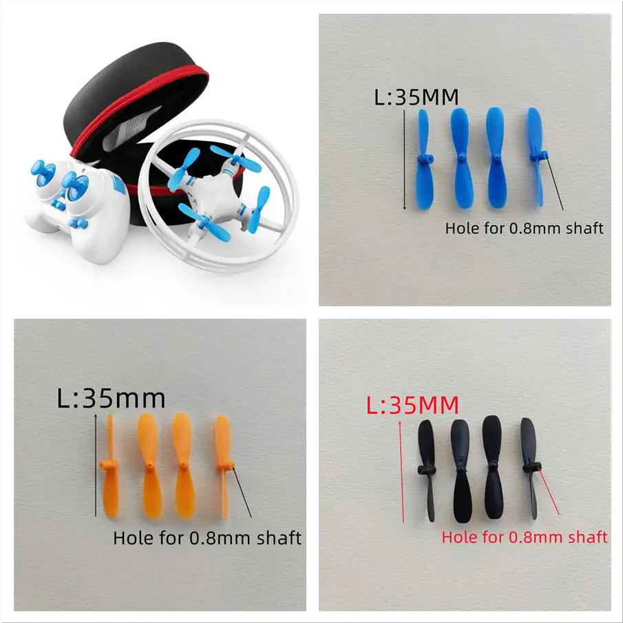 Main Blades 35mm 3.5cm 0.8mm Hole Props Propellers Fans For D1 Mini R/C Drone Quadcopter Model Toys Spare Parts Accesories