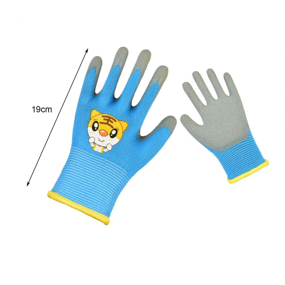 All-purpose Garden Work Gloves Durable Kids Gardening Gloves with Cartoon Pattern Thorn-proof Puncture-resistant for Children