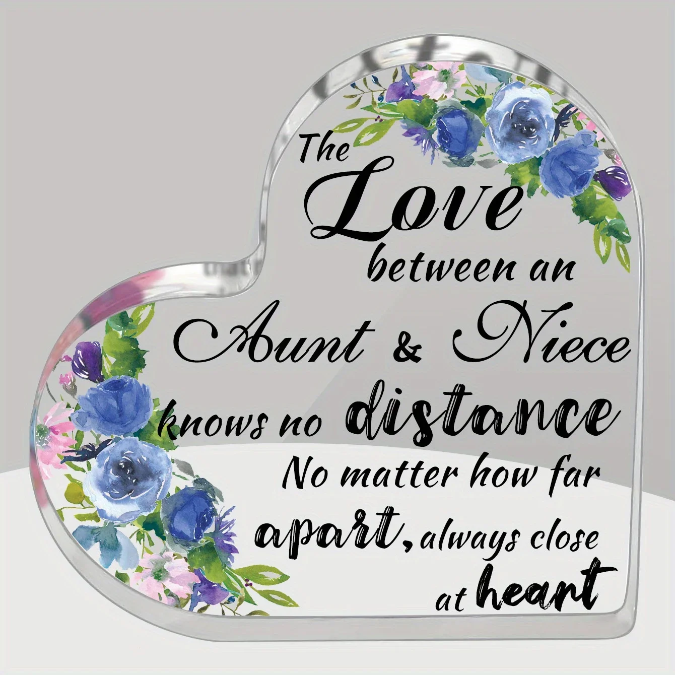CIFBUY Forever Aunt Niece Acrylic Plaque, Floral Engraved 2D Flat Tabletop Sign, Birthday Christmas Gift for Home Desktop