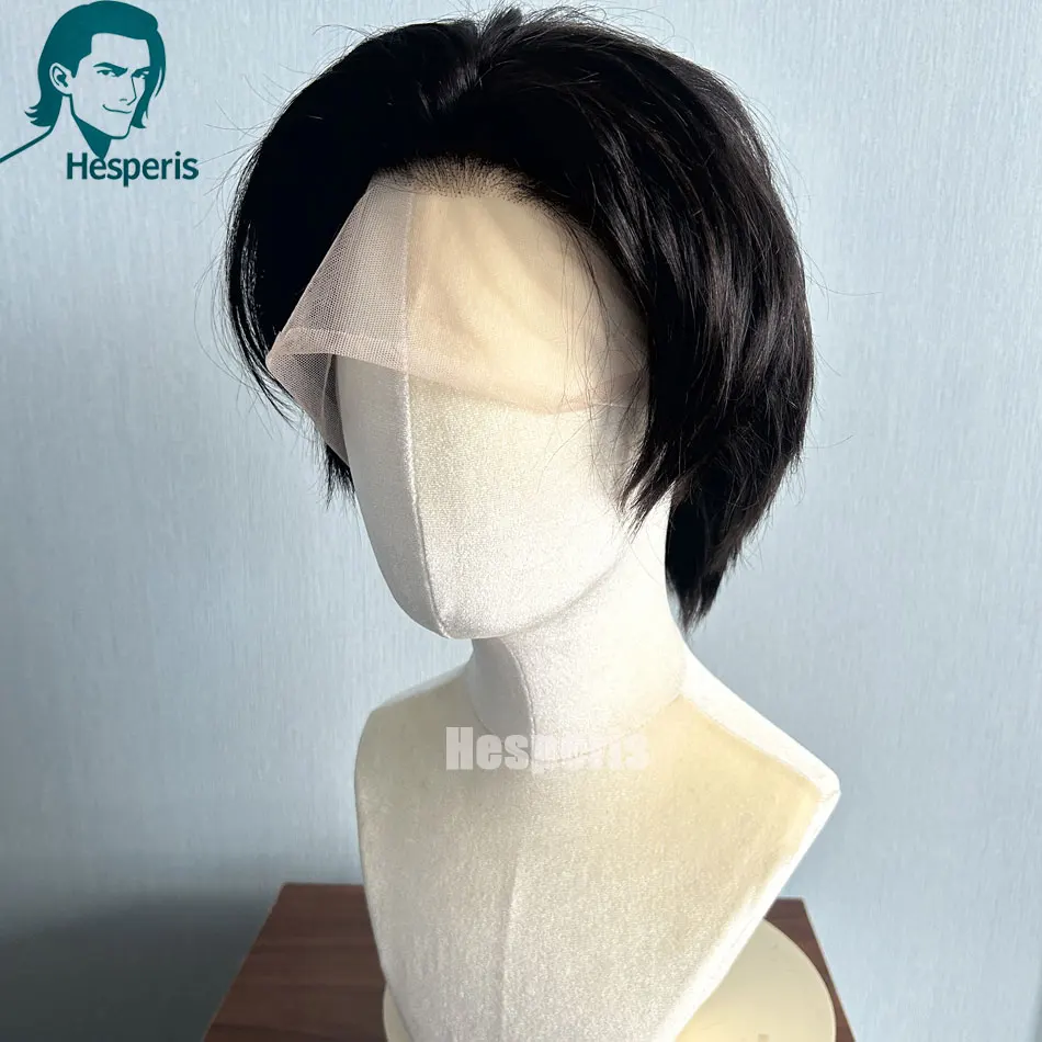 Hesperis قبل تصفيف شعر مستعار للرجال قص الشعر شعر مستعار دانتيل كامل للرجال شعر بشري بديل الباروكات جاهز لارتداء قطعة شعر طبيعية ريمي