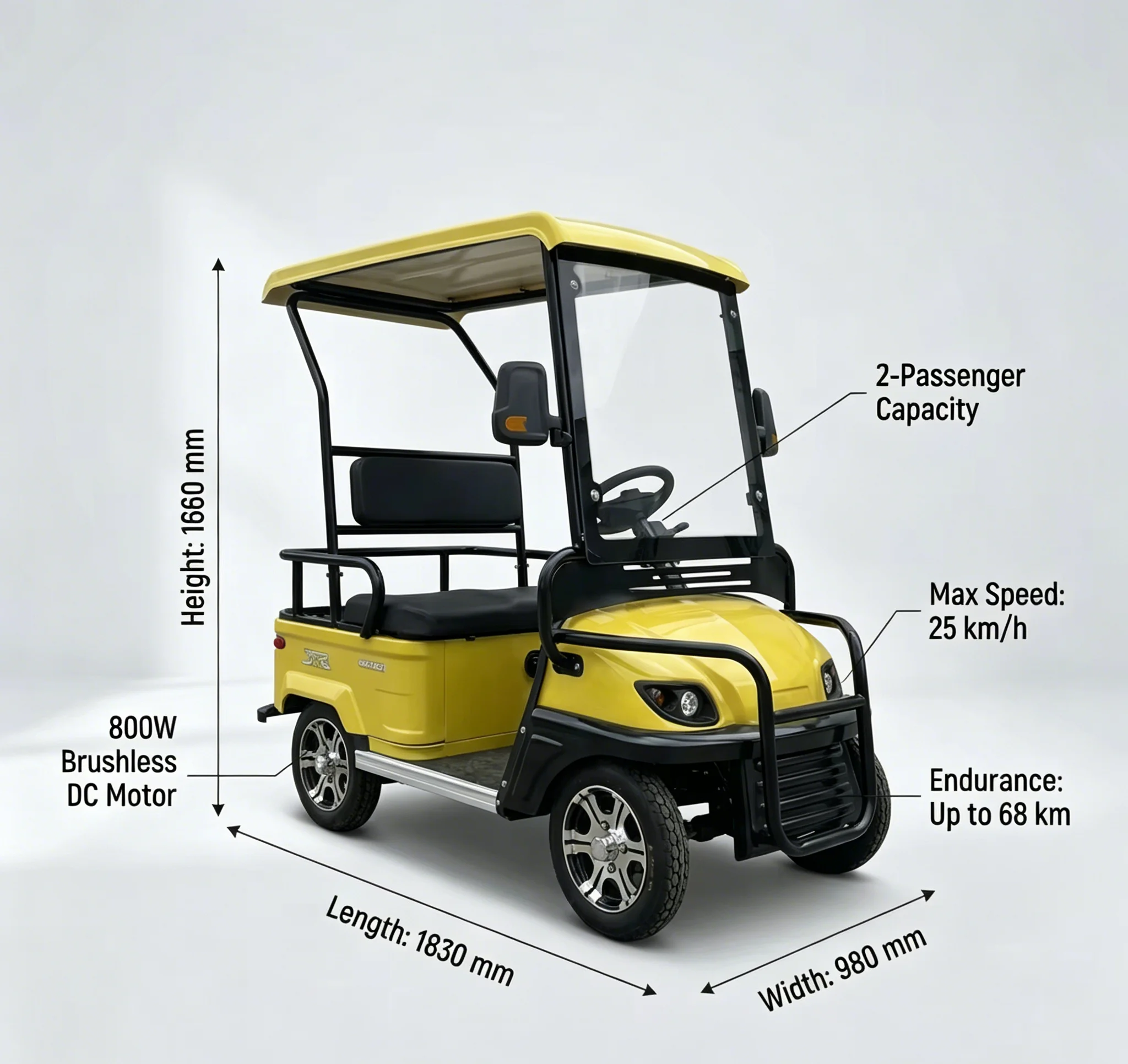 SXLL Q7 Multifunctional Two-Seat Electric Golf Cart 60V 800W - Mini Sightseeing Cart for Campus and Manor, Factory Direct Wholes