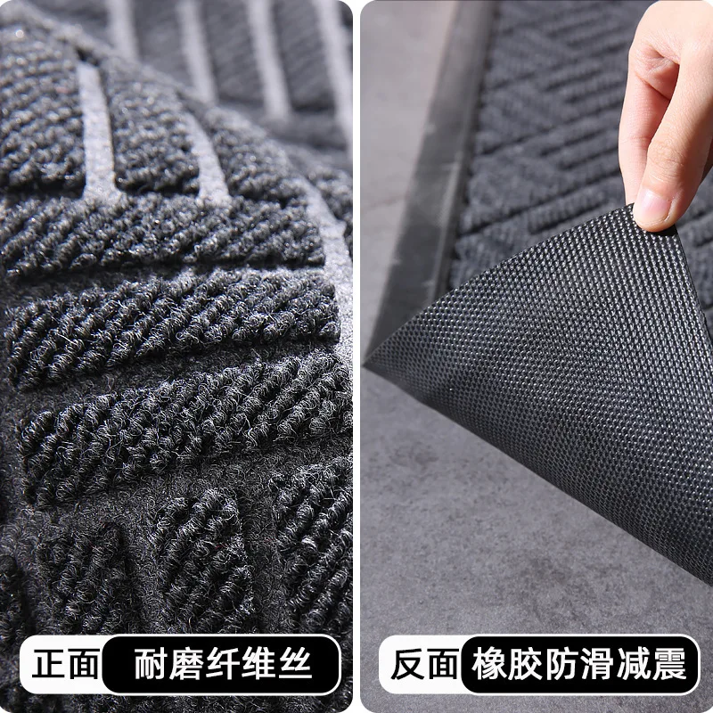 Luxury Striped Entrance Mat  Non Slip Carpet Doorstep Household Entrance Mat Dust Removal Wear-resistant Rubbing Doorstep Mat