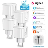 Tuya ZigBee EU Smart Plug 16A/20A Smart Plug Power Monitor Remote Application Timer Voice Control Compatible Alexa Google Home