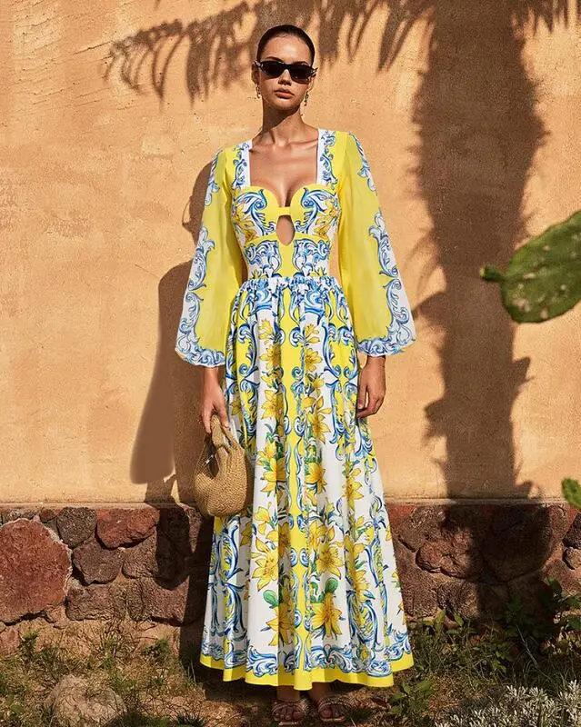 Flaxmaker 2025 Women Summer Swimsuit and Skirt Ladies Sexy V Neck One Piece Bohemian Party Swimwear Casual Beachwear