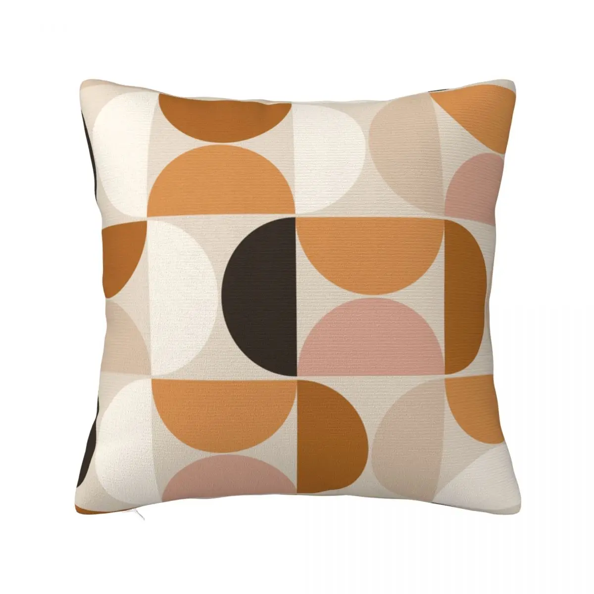 Mid Century Modern Retro Pattern Brown Earth Tones Pillowcase Soft Cushion Cover Gift Abstract Pillow Case Cover Home Square