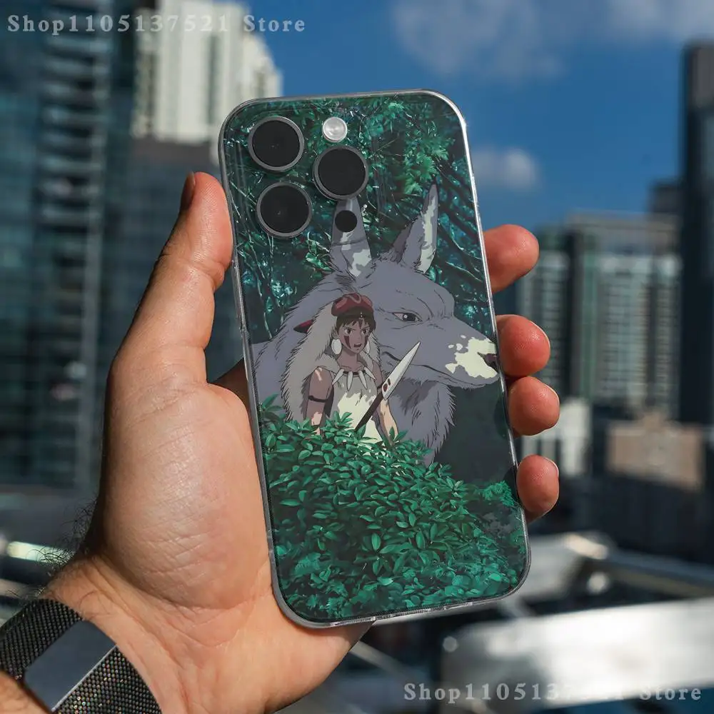 Casing Ponsel Anime P-Princess M-MononokeS Untuk iPhone 17,16,15,14,13,12,11 Pro,Max,Plus,X,XS,XR,SE4,E Mini Transparan Lembut