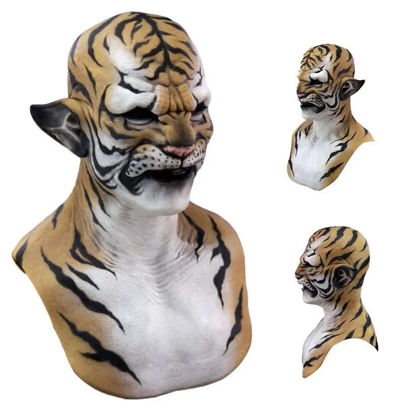 2025 New Animal Dinosaur Mask Pigeon Fox Tiger Mask Bar Funny Green Fish Hood Douyin Performance Props