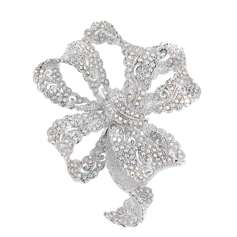 Women's Retro Fashion Baroque Bow Brooch, Suit Jacket Accessories, High-end Pins