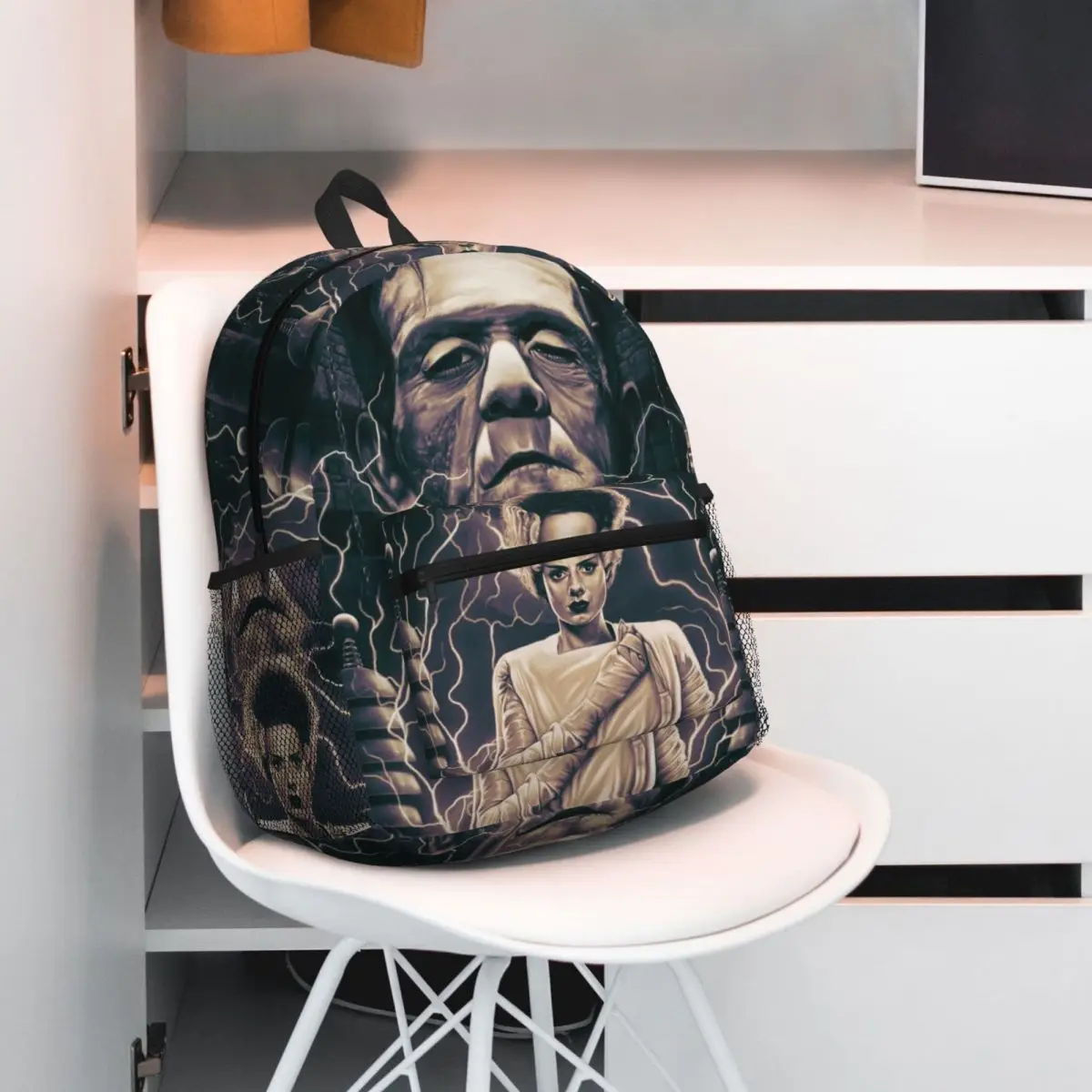 The Bride Of Frankenstein Poster Horror Movie 10 Backpack Daypack Large Capacity BookBag School Bag Shoulder Bags for Men Women
