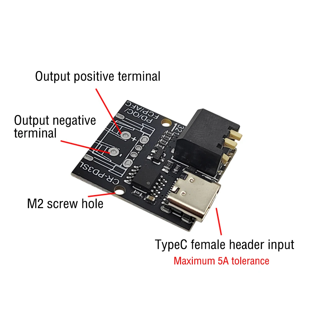 PD/QC/AFC/FCP Fast Charge Decoy Trigger Board PD/QC Decoy Board USB Type-C a 5V 9V 12V 15V 20V uscita a tensione fissa