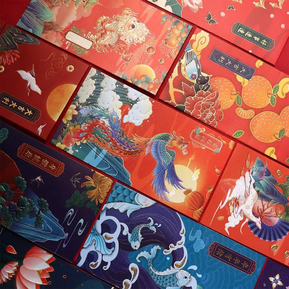 

Creative Hot-Stamping Lucky Money Spring Festival Decoration Crane Bless Pocket Red Envelope Red Pocket Chinese New Year