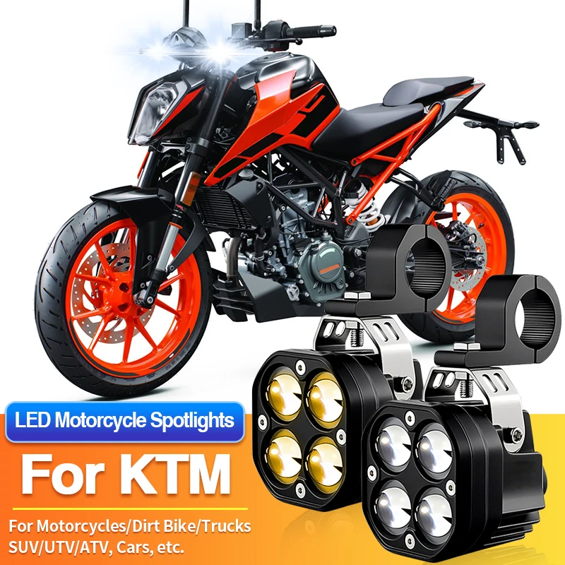 

1 Set Universal Motorcycles Headlight LED Fog Light 2-Color Spotlights for KTM 85 SX 17/14/125 SX/125 XC/150 XC-W TPI/150 EXC