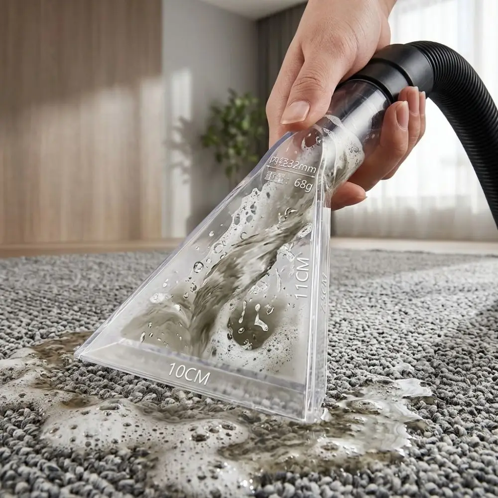 Transparent Vacuum Cleaner Nozzle Plastic Angled Head Carpet Cleaning Nozzle Wide Mouth Water Suction Upholstery Cleaning Nozzle