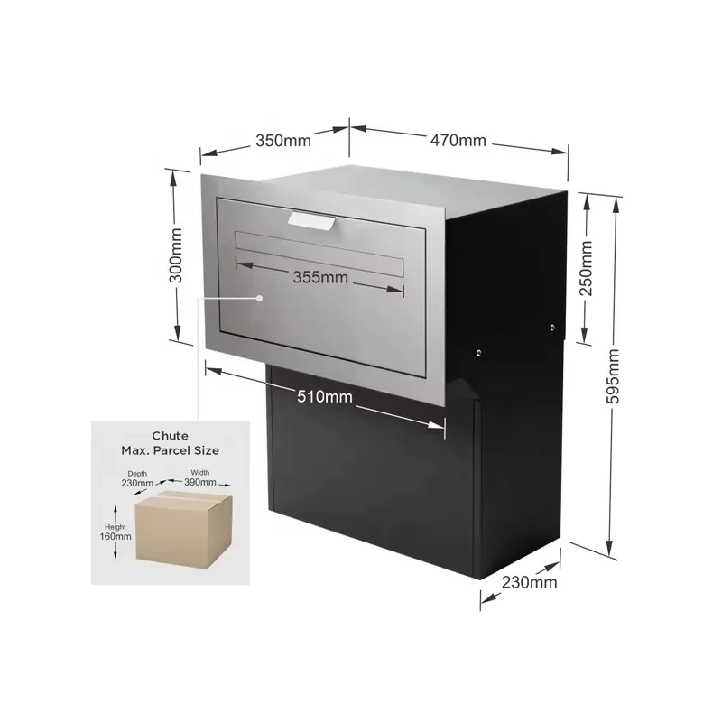 

Большой стальной уличный почтовый ящик, нержавеющий почтовый ящик, небольшой кирпичный подвесной ящик, подвесной ящик с задней дверью, водонепроницаемый почтовый ящик