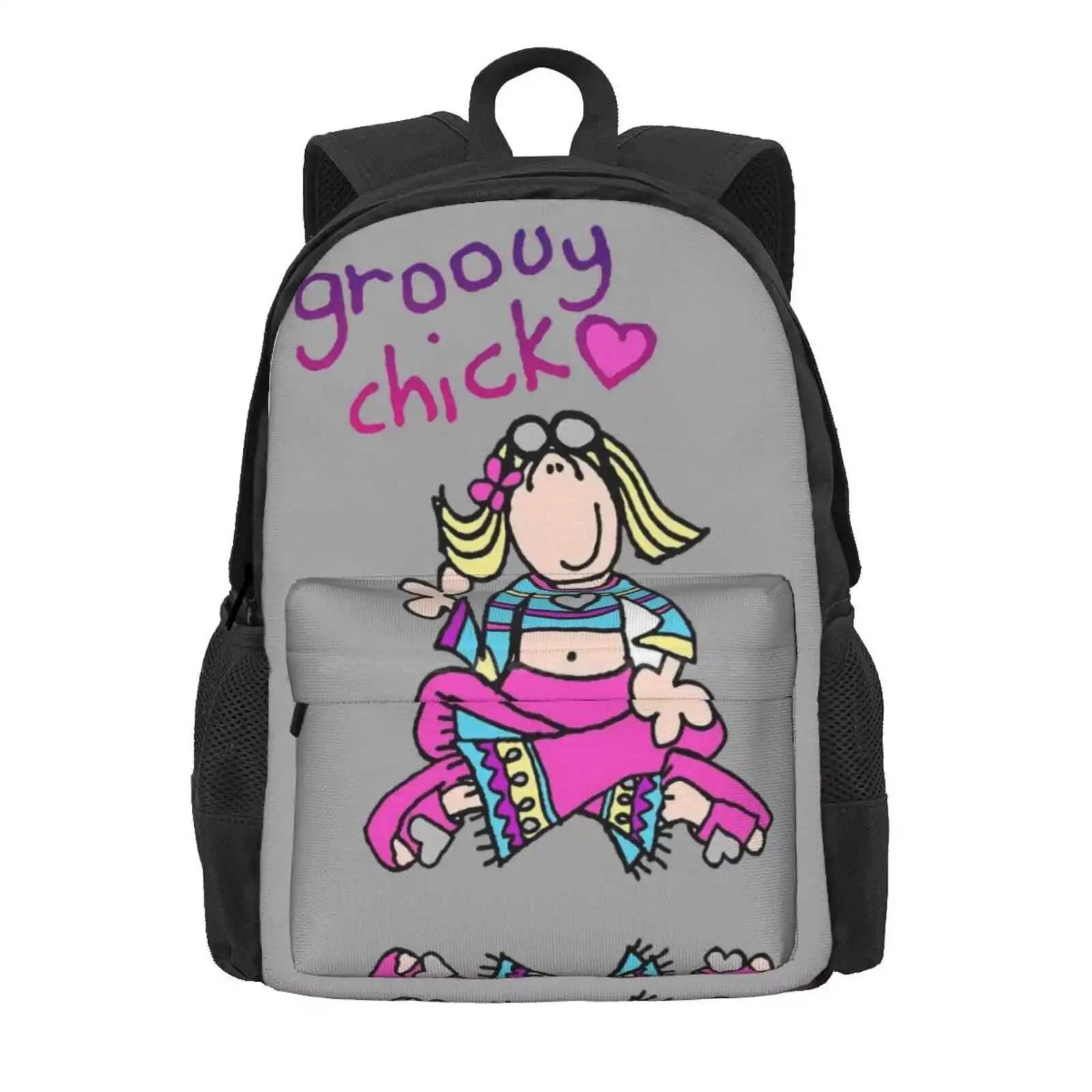 Groovy Chick Girls 2000S Y2K Vintage Hot Sale Schoolbag Backpack Fashion Bags Girly Vintage Pink Happiness Let S Party Princess