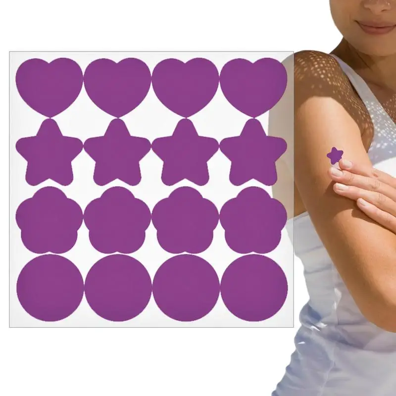 

16pcs UV Stickers For Sunscreen, UV Detecting Patches UV Sunscreen Protector Facial Sun Block Patch UV Dots Sun Stickers