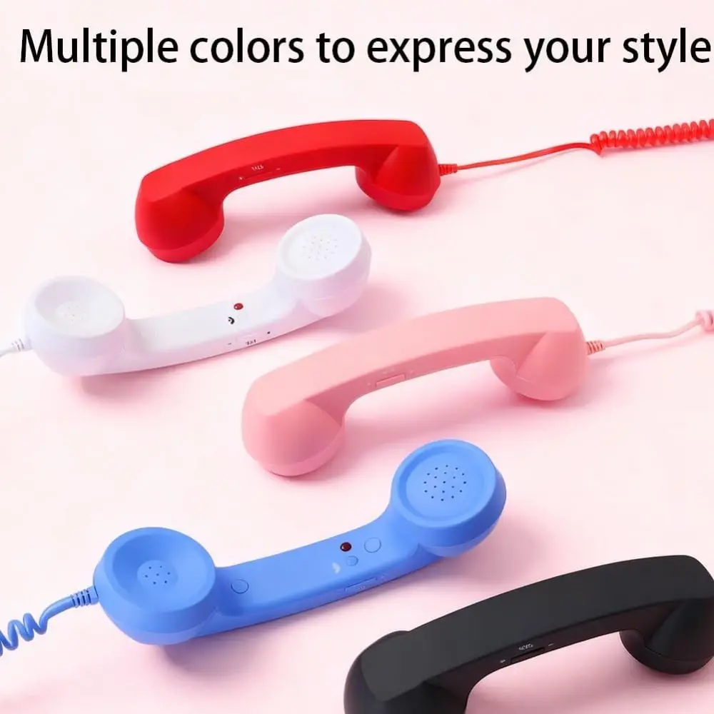 New with Microphone Phone Handset Type-C Tangle Free Wire Landline Handle Receiver Telephone Style Handheld Cell Phone Receiver