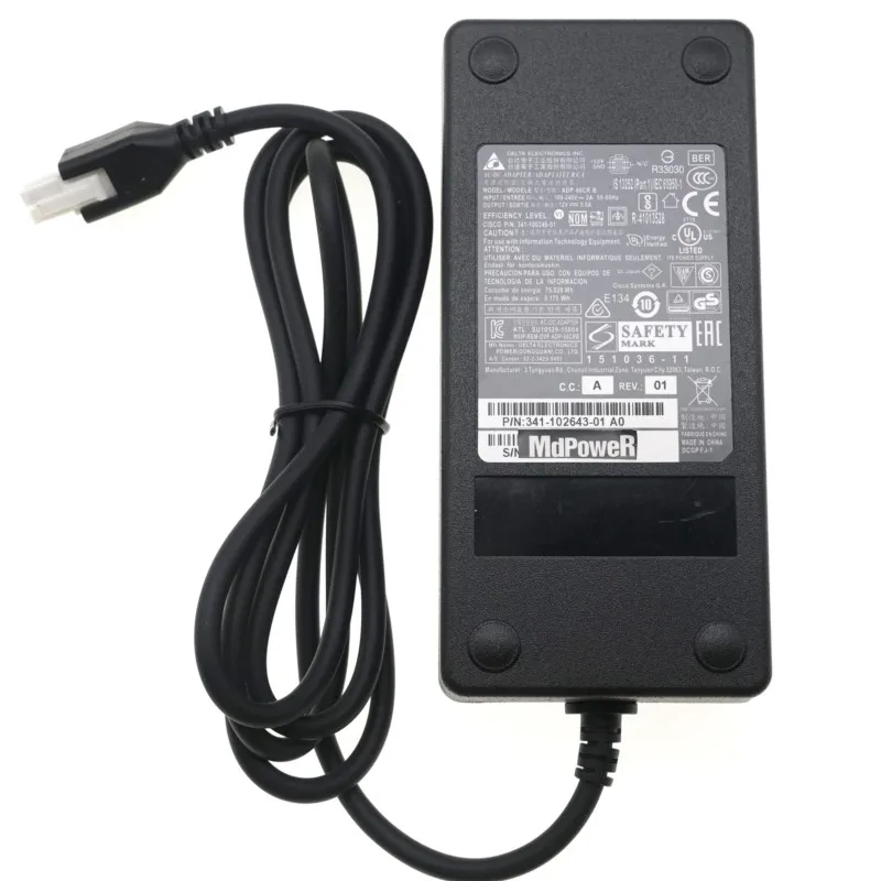 Genuine Delta ADP-66CR B 341-100346-01 Power Supply AC Adapter For CISCO 891 ROUTER C891F PA-1660-2SA2 Charger 12V 5.5A 66W 4PIN