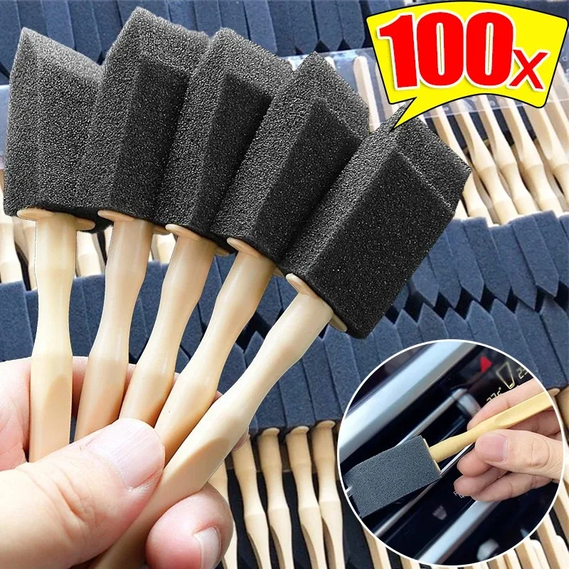 100/1pcs Car Air Conditioner Vent Cleaning Brush Auto Interior Air Outlet Detailing Scrub Sponge Brush Grille Duster Clean Tools