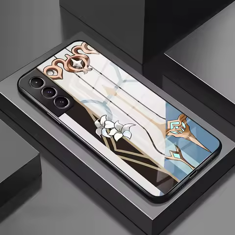Genshin Impact Game Lumine Phone Case For Samsung S24 S23 S22 S21 S20 A24 A34 A54 A53 Galaxy FE Ultra Note 20 Glass Design Cover