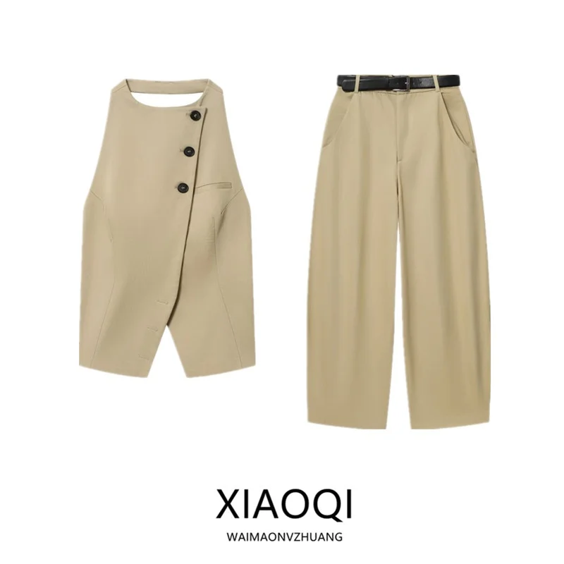 Otoño 2025 Nuevo chaleco Bal para mujer Sle Top Svel Pantalones largos Faion Set European Sle Adulto Long Svel Bal...