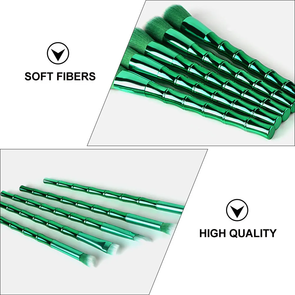 10-teiliges Bambus-Make-up-Pinsel-Set, weiche Haare, Pinsel-Set, Foundation, Gesichtspuder, Rouge, Augenbrauen, Lidschatten, Konturierung