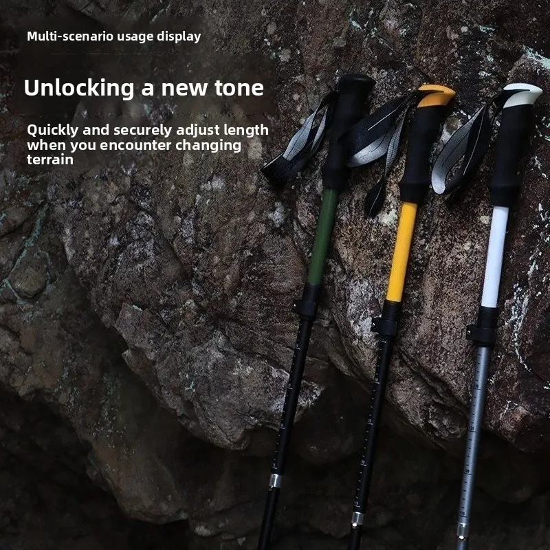 Aluminum Alloy Mountaineering Staff Five-section Folding Staff Professional Outdoor Mountaineering Convenient Staff