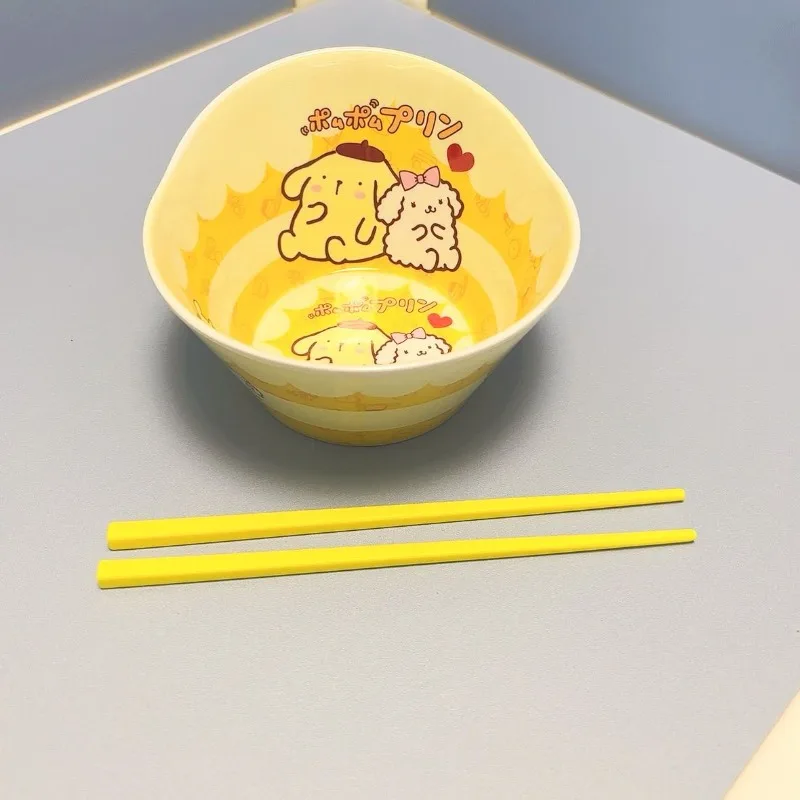 Anime Pompom Purin tableware melamine set cartoon boys and girls ins style anti-scalding household cute rice bowl tableware