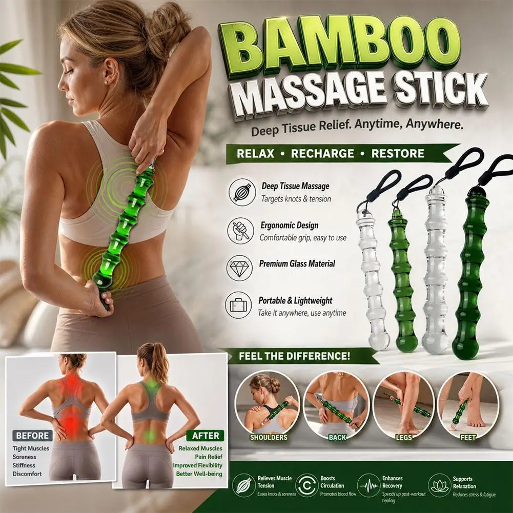 Manual massage stick smooth and burr-free meridian acupoint stick muscle relaxation suitable for the whole body jade massage