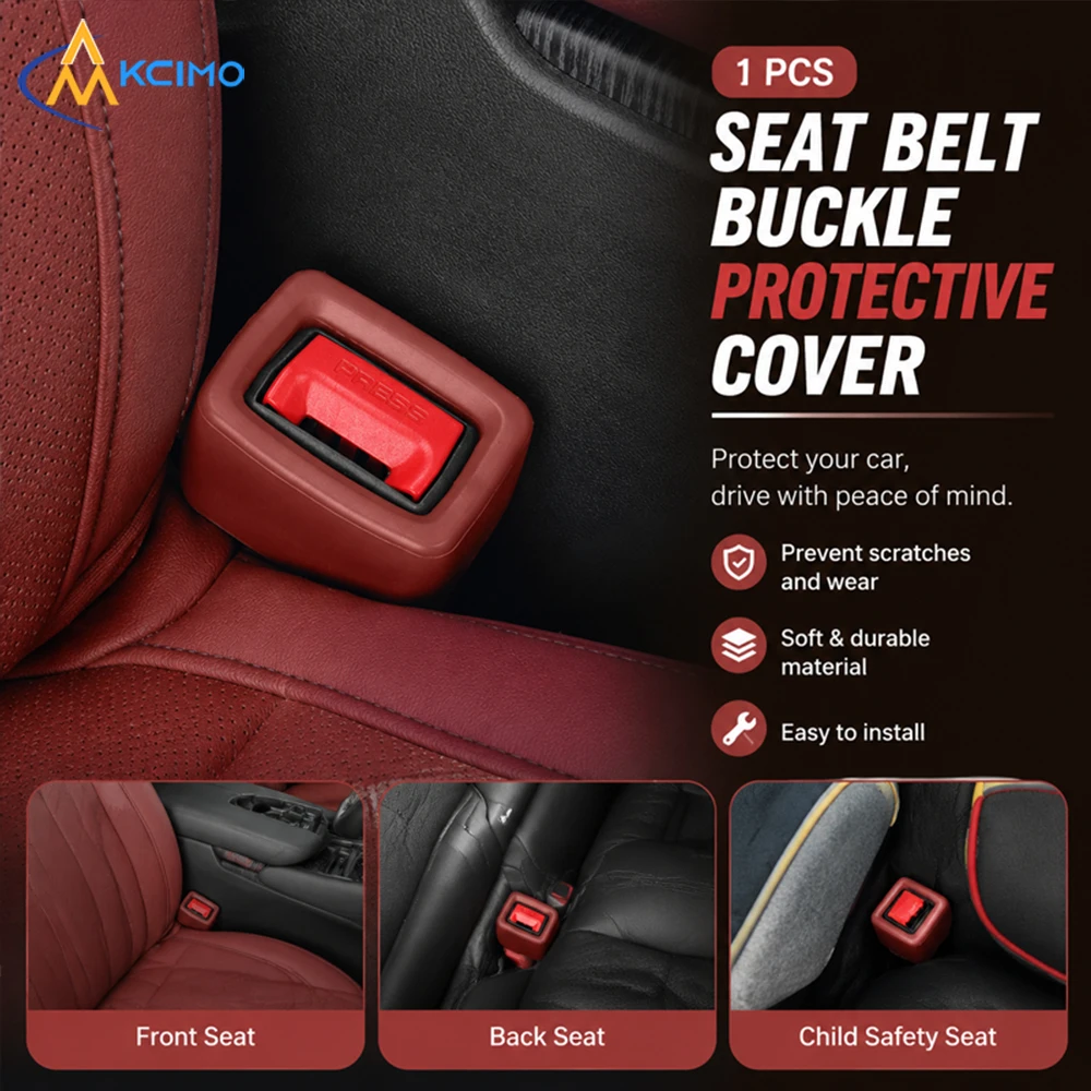 Soft Seat Belt Socket Cover, Anti-Shock Buckle Stabilizer, Flexible Auto Interior Belt Fixing Protective Sleeve