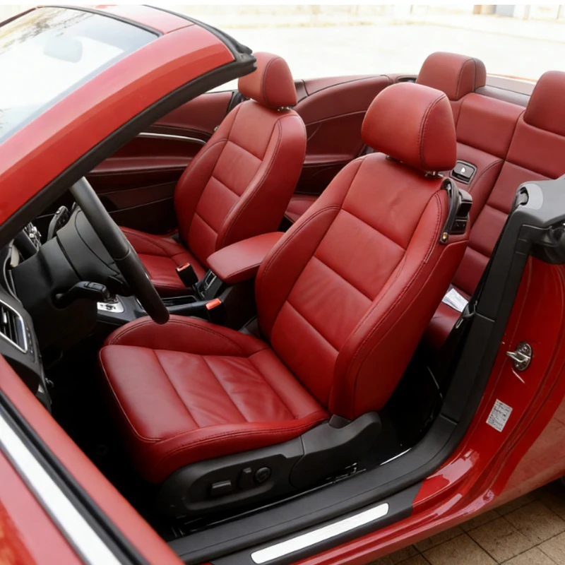 

For Volkswagen VW Eos 2006 2007 2008 2009 2010 2011 2012 2013 2014 2015 Faux Leather Custom Car Seat Covers Full Set Accessories