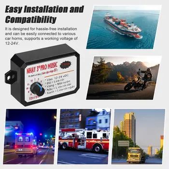12tónový ovladač klaksonu pro auto, elektrický reproduktor s klaksonem a světlem 12-24V pro auto, nákladní automobil, námořní loď 10 nejlepší prodej klakson auta Dukes of Hazzard - №5
