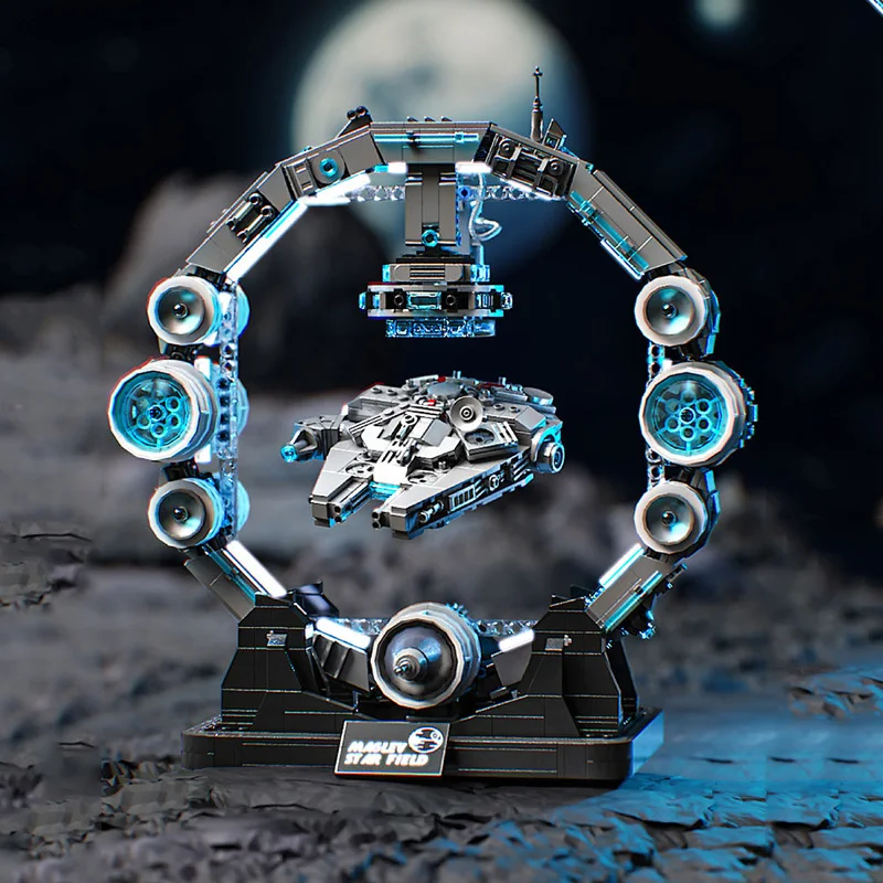 스타 워즈 빌딩 블록 자기 부상 밀레니엄 팔콘 모델 조립 벽돌 컬렉션 어린이를위한 장난감 크리스마스 선물