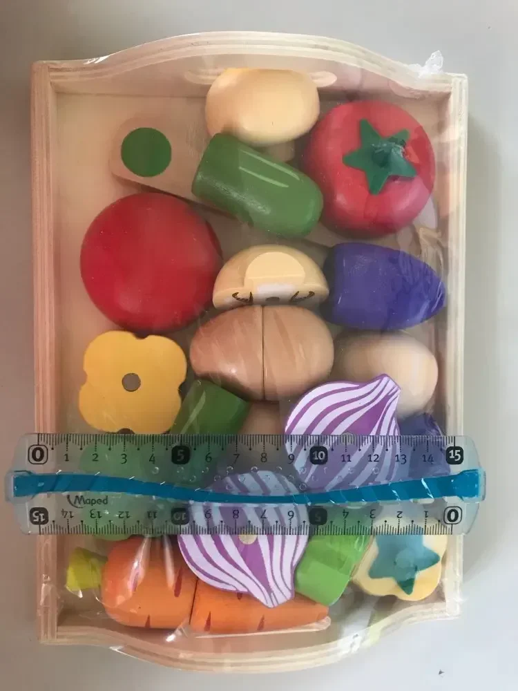 Juguetes educativos de madera para cortar frutas y verduras, juego de comida, cocina, juego de cocina, juguete para jugar a las casitas, regalo de cumpleaños para bebés