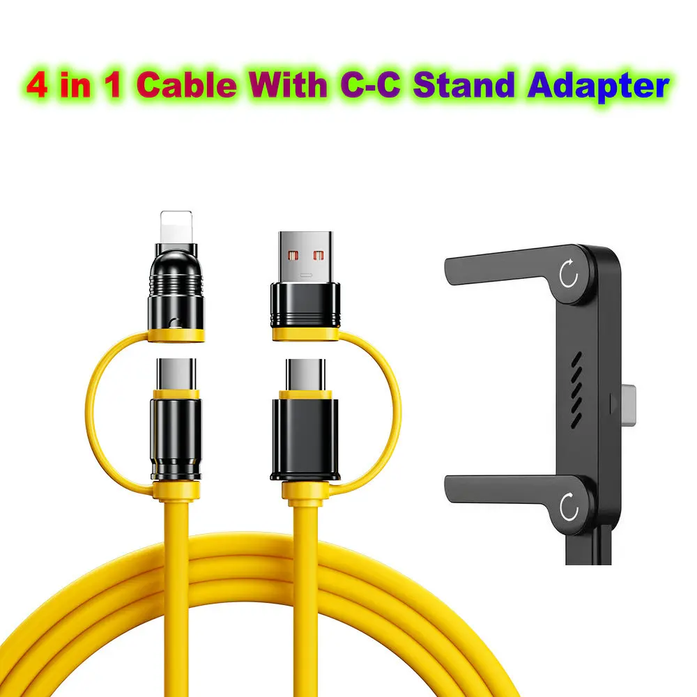 240W 4-in-1 Fast Charging Data Charger Silicone Cable Type-C To Type-C Core For iPhone 17 16 15 Samsung Huawei Xiaomi USB C Line