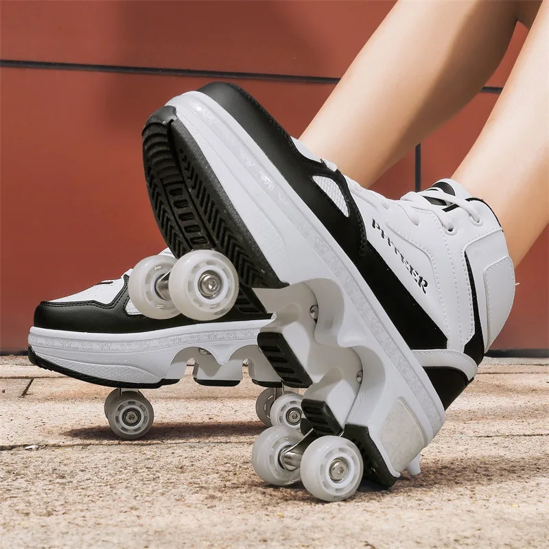 

New Roller Skating Shoes Deformation Parkour Shoes Kids Adults Unisex Sneakers Street Urban Fitness FSK Quad Skating Shoes