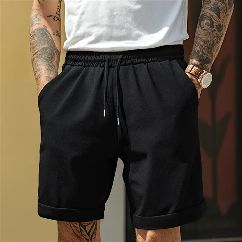 

Summer Mens Solid Color Shorts Lightweight sweatpants Quick-drying Beach pants Men casual Sports breathable Drawstring shorts
