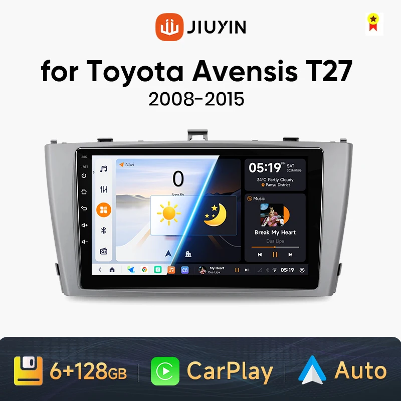 JIUYIN MG18 Wireless CarPlay Android Auto Car Radio for Toyota Avensis T27 2008-2015 GPS Car Intelligent Systems Smart Autoradio