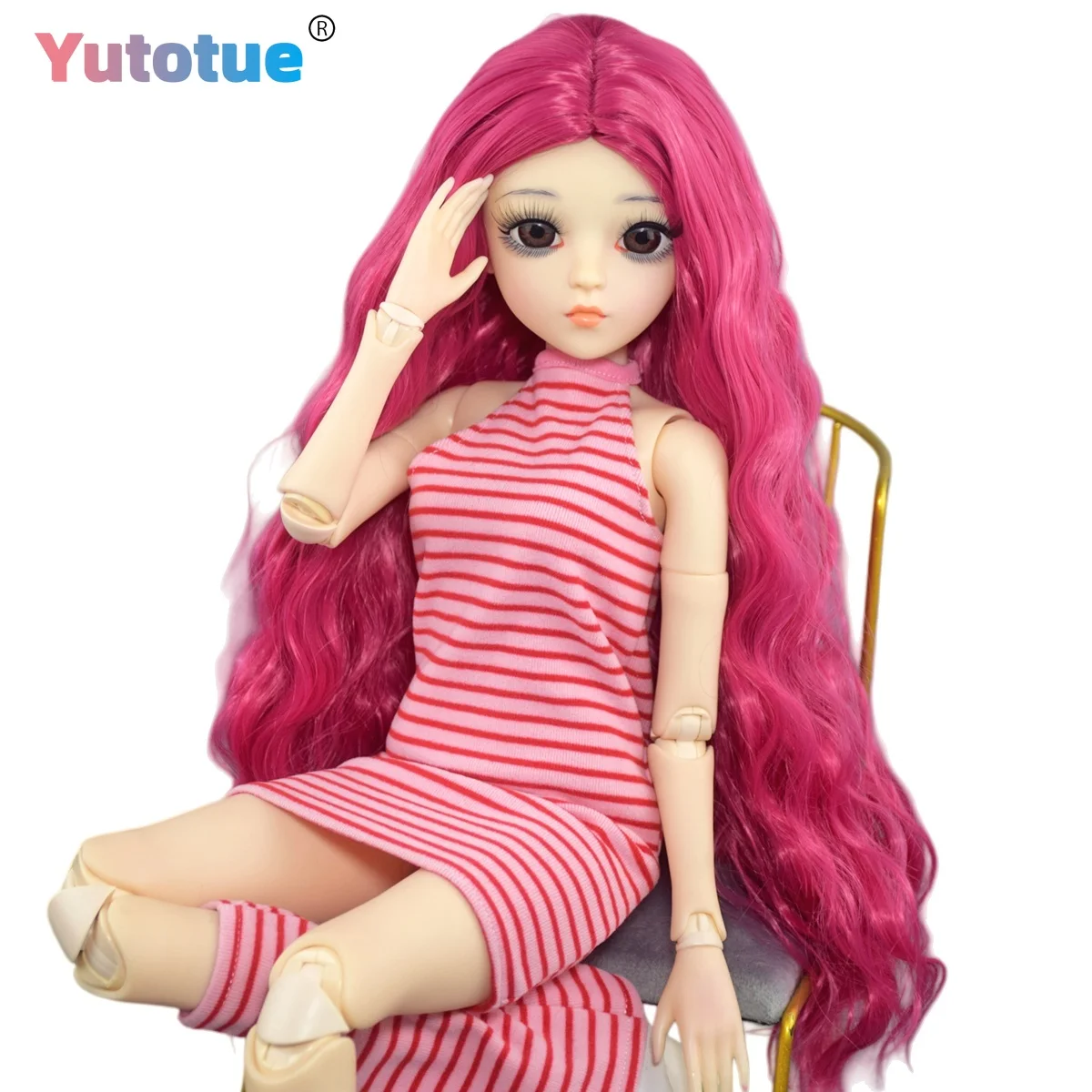 

YUTOTUE 60cm Height Pretty Girl 1/3 Scale BJD Doll Toy Makeup Face Removable Outfits Lifelike Xmas Gift