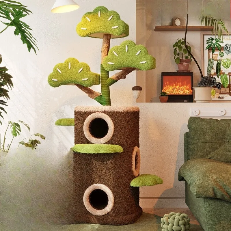 

Cat climbing frame, solid wood big cat, special large tree hole cat nest