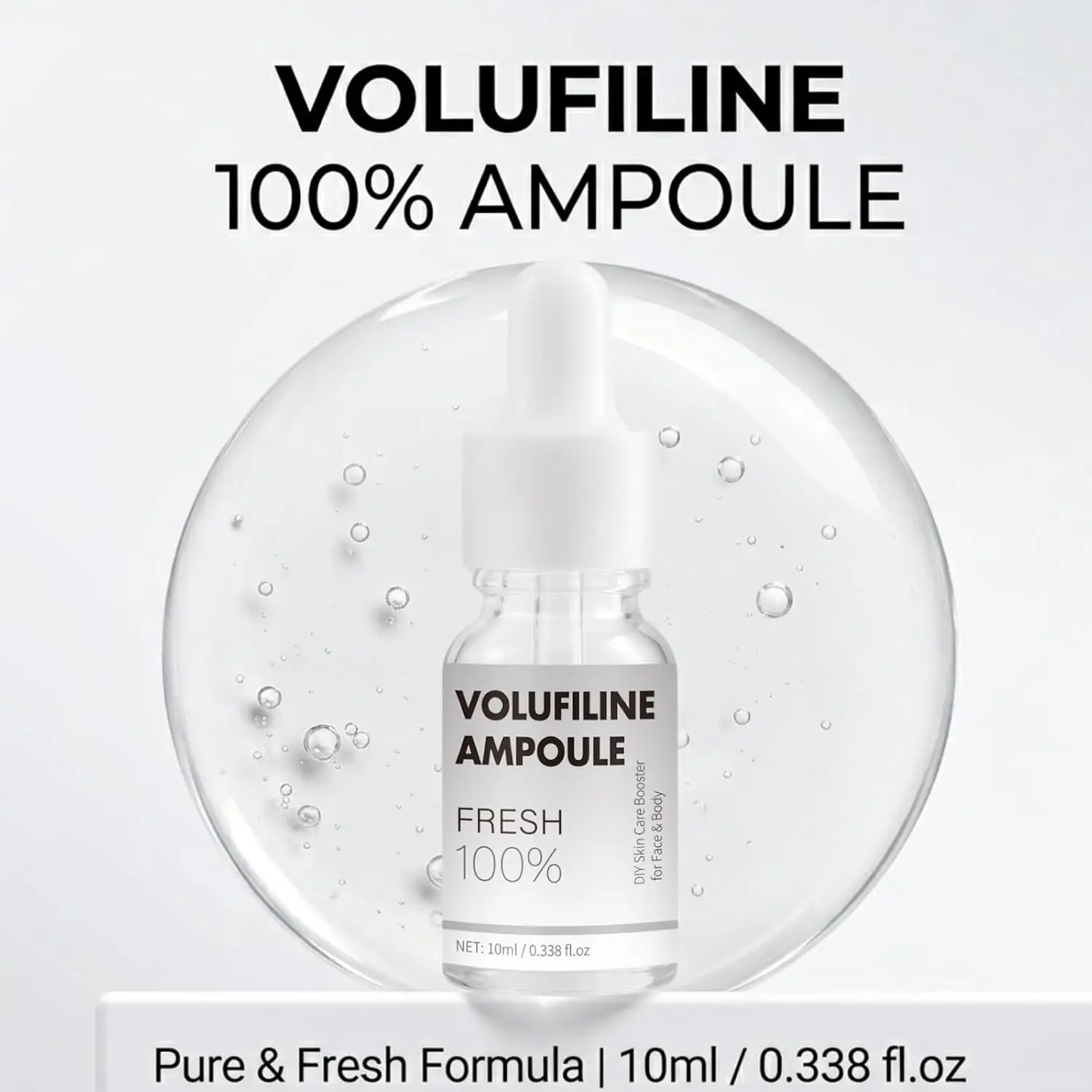Volufiline 100% Ampoule Serum Pure and Fresh DIY Skin Care Booster for Face & Body Improve Elasticity Reduce Fine Lines Plumping