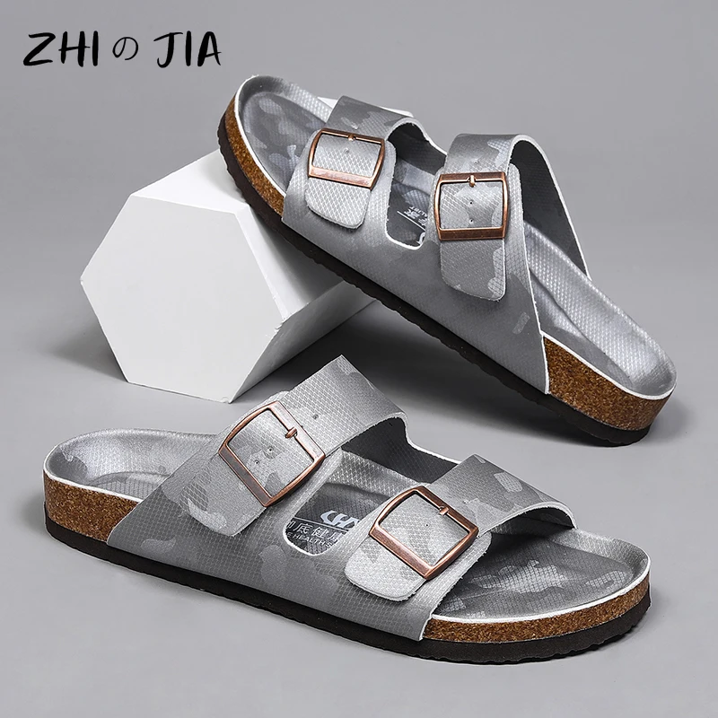 Summer New Men\'s Camouflage Slippers Large Casual Sports Sandals Outdoor Beach Breathable Slippers Couple Fashion Shoes 35-46