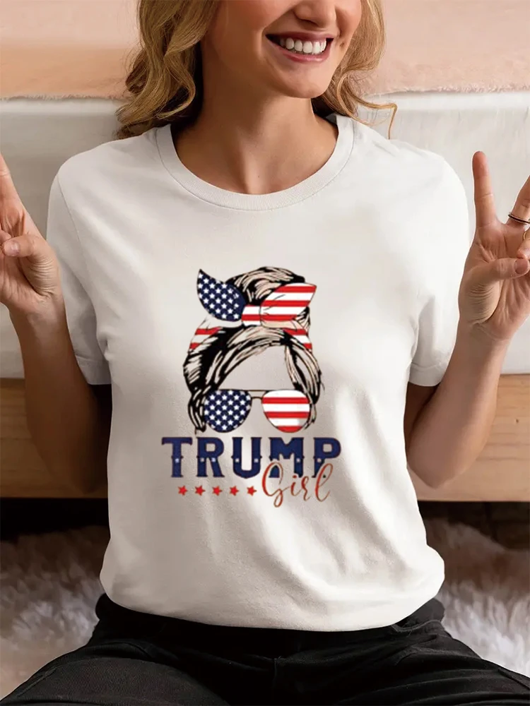 Trump Shooting Makes Me Stronger Shooting Damska koszulka z krótkim rękawem Damska koszulka plus size Tee Tops Odzież modowa