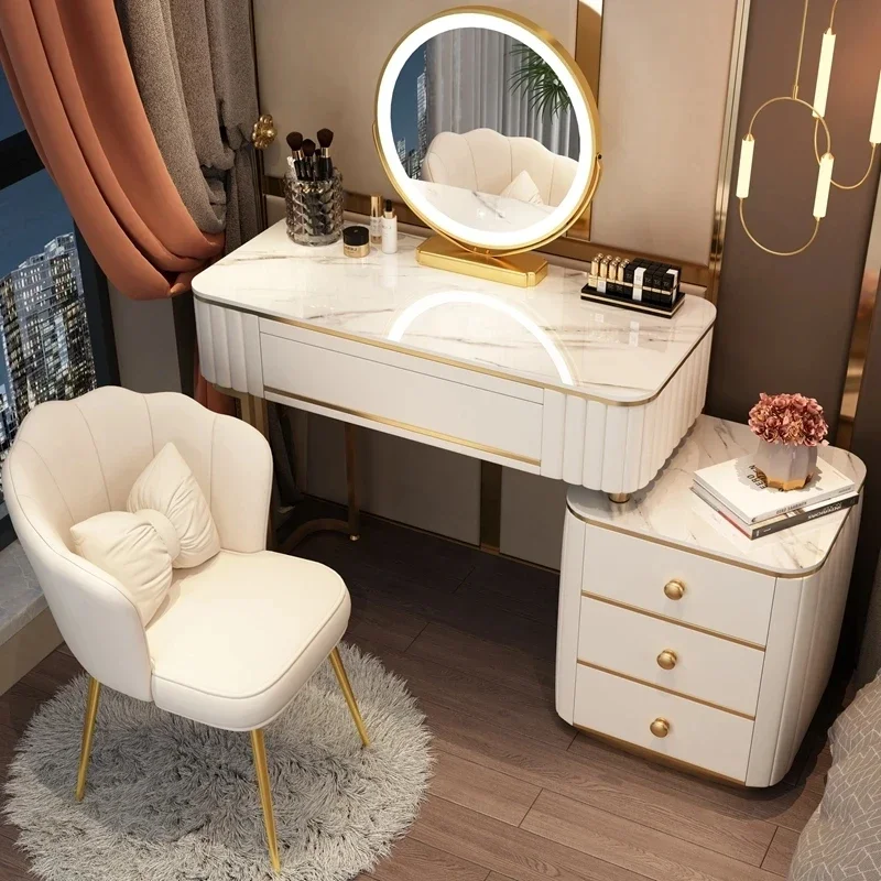 Girls Modern Vanity Table Luxury Nordic Storage Bedroom Drawer Vanity Table Girls Makeup Tocador Maquillaje Furniture