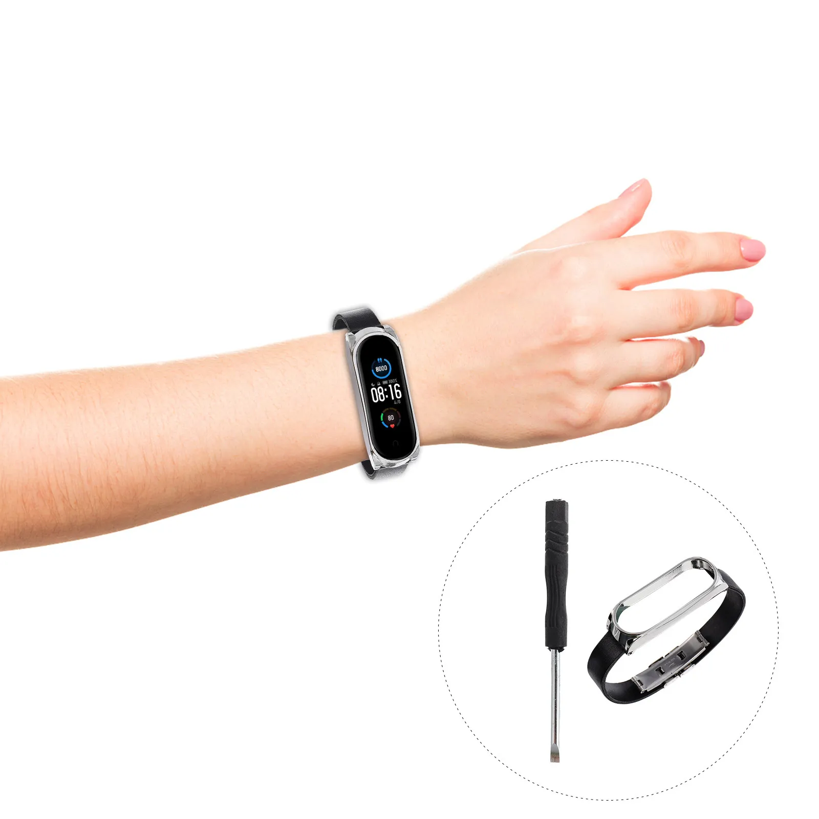 

Stylish Double Click Buckle Case for 5 5NFC Sweatproof Skin Friendly Replacement Watch Band Strap Perfect Fitness
