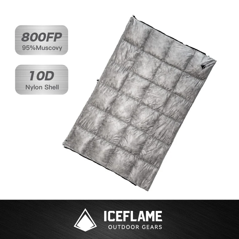 لهب الجليد أسفل تنورة التخييم في الهواء الطلق متعددة الوظائف أسفل لحاف المحمولة كيس النوم الملحقات 800FP لحاف حراري
