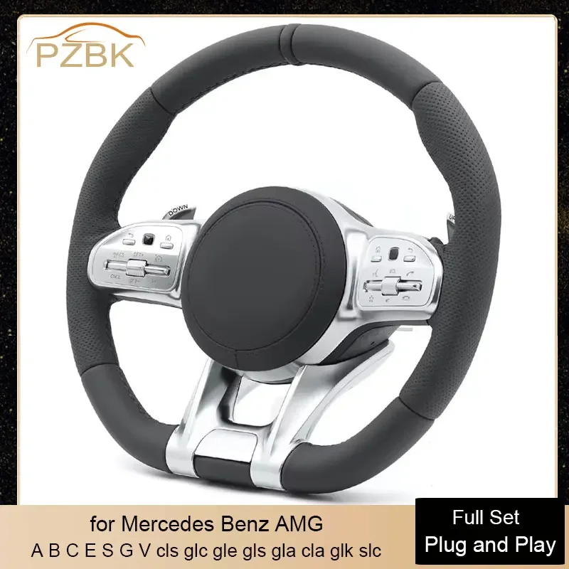 

Real Top Leather Car Steering Wheel for Mercedes Benz AMG E63 E43 S63 S65 C200 W167 W177 W190 W204 W205 C205 W206 W213 W217 W222